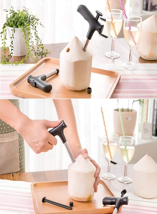 Oblivion Stainless Steel Coconut Opener 1 Pc - Quick & Easy Cracking Tool with Drill Cutter, Cleaning Stick, Effortless Fresh Water Extraction Kit, Durable Professional Hole Maker & Tap Cleaner - Image 5
